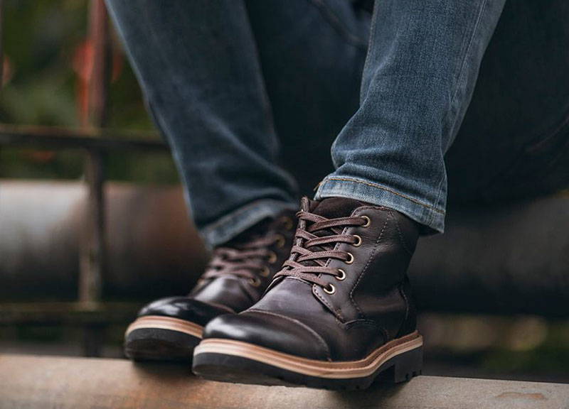 cap toe boots with jeans