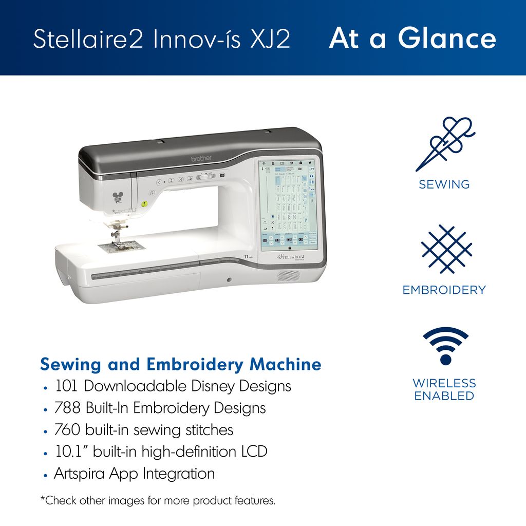 Brother XJ2 Sewing and Embroidery Machine Features