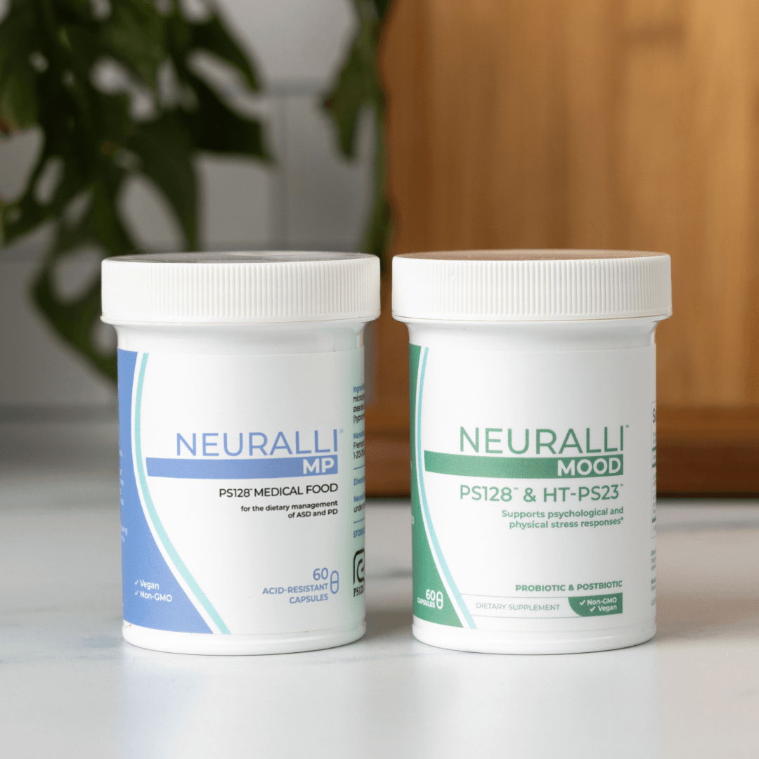 Two jars of Neuralli products on a table.