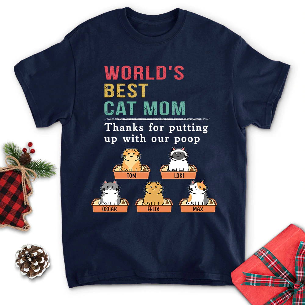 PUTTING UP WITH MY POOP - PERSONALIZED CUSTOM UNISEX T-SHIRT