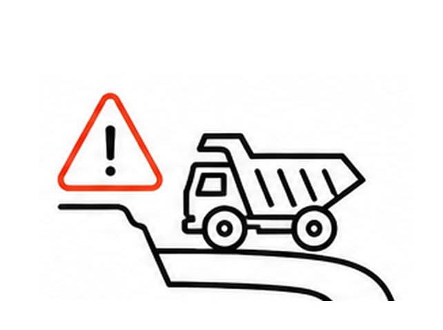 Mine haul-road safety warning for unstable terrain and vehicle risks