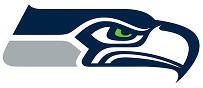 Seattle Seahawks logo featuring a stylized blue and green hawk's head.