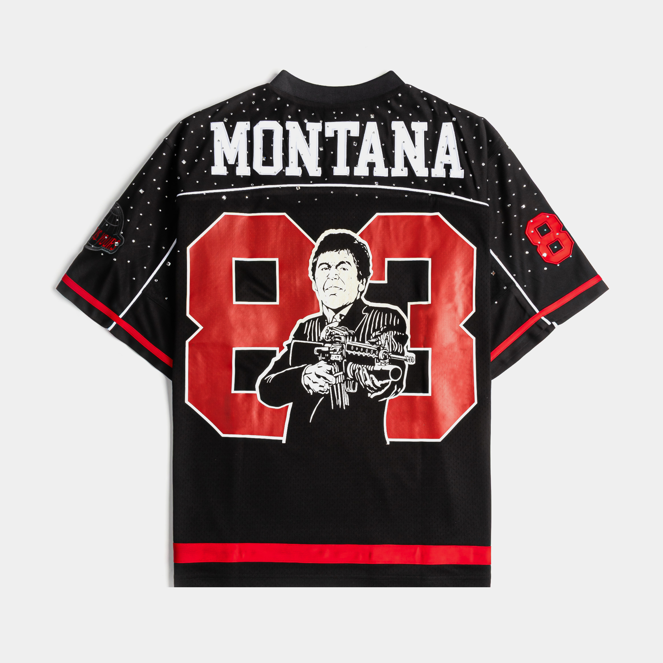 Black sports jersey featuring 