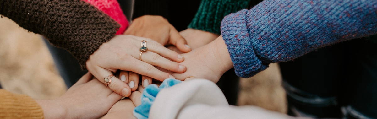 Multicultural hands together