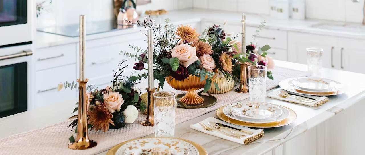 Place settings for holiday meal