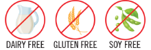Dairy Free Gluten Free and Soy Free Icons