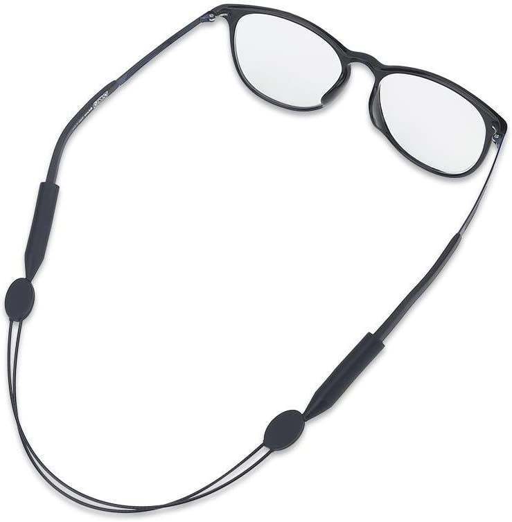 Bande de lunettes noires sur lunettes rondes noires pour empêcher les lunettes de glisser de votre nez.