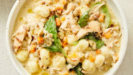 Chicken Gnocchi Soup close-up