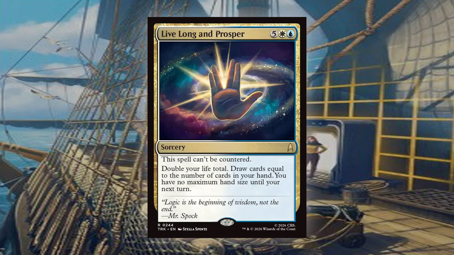 The MTG Star Trek crossover card Live Long and Prosper.