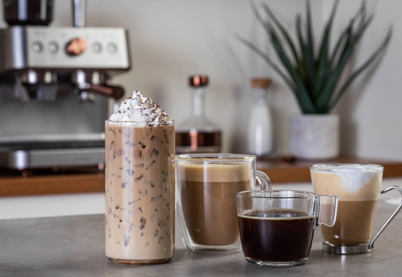 Coffee in front of a Cafe Espresso Machine