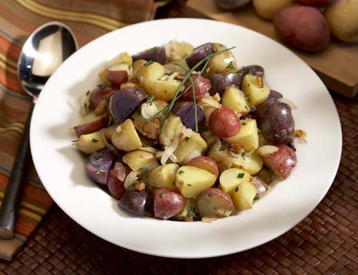 Image of Roasted Gemstone® Potatoes with Caramelized Shallots and Cipolline Onions