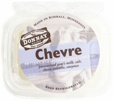 Container of Chevre cheese, made from goat's milk.