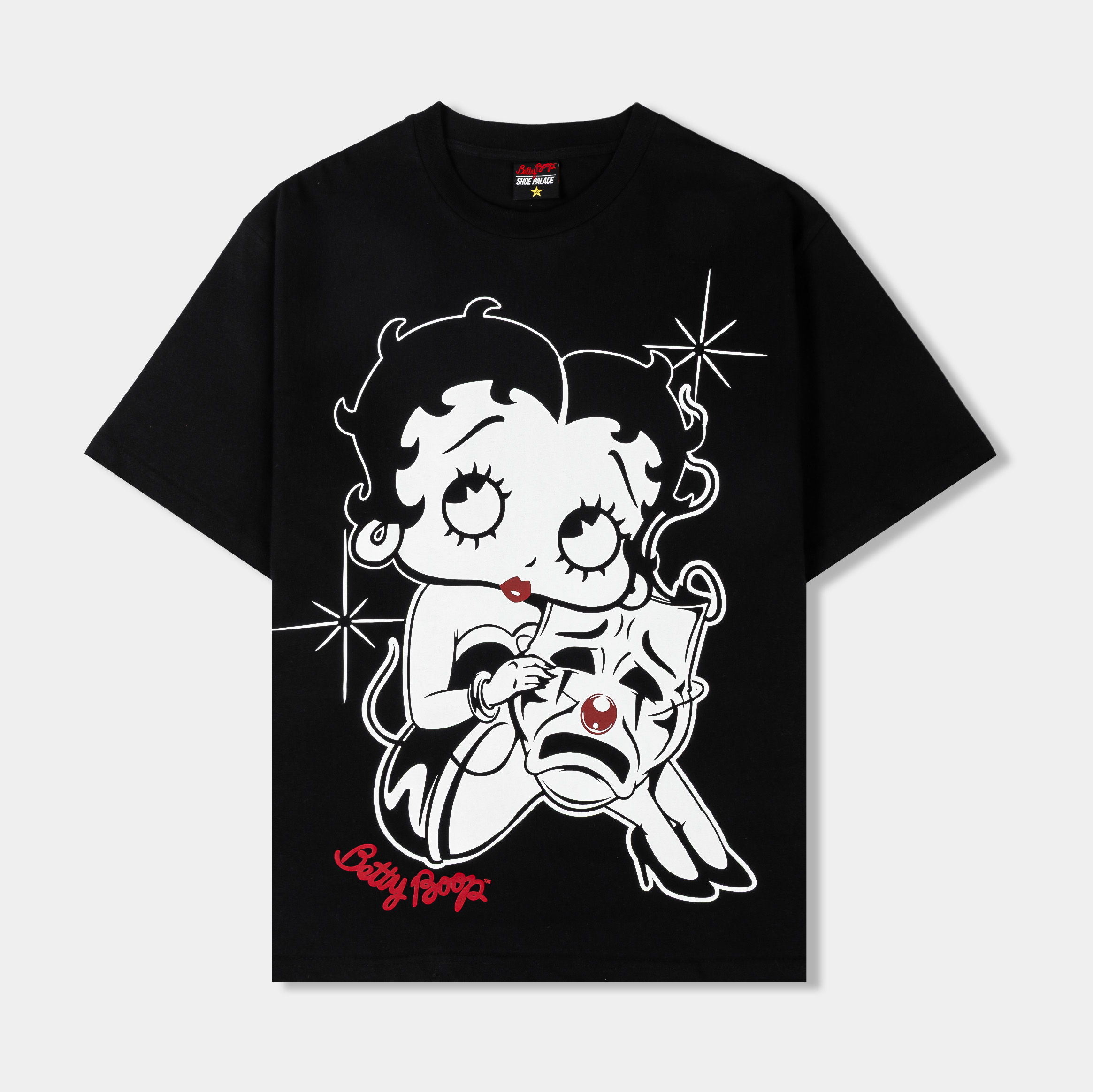 Black t-shirt featuring a cartoon design of Betty Boop.