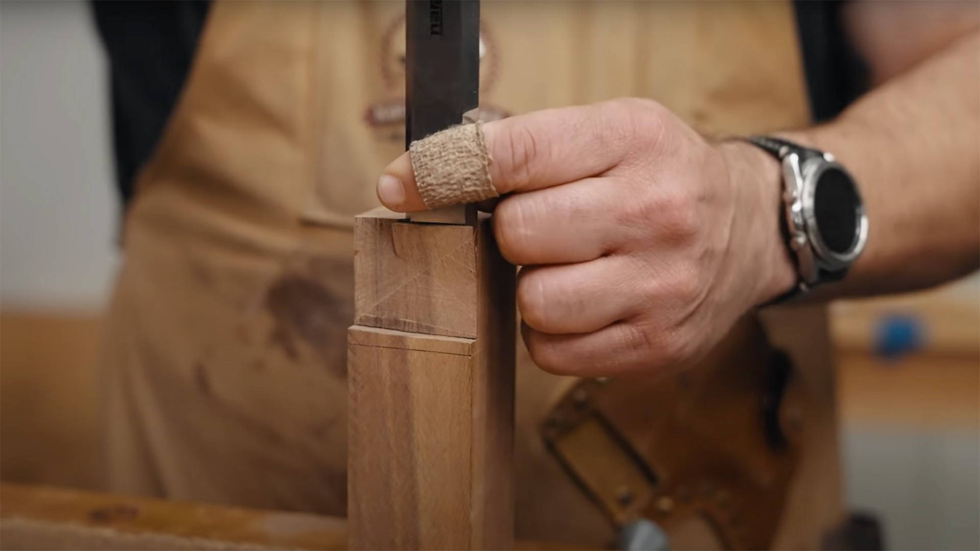 Chiseling a tenon