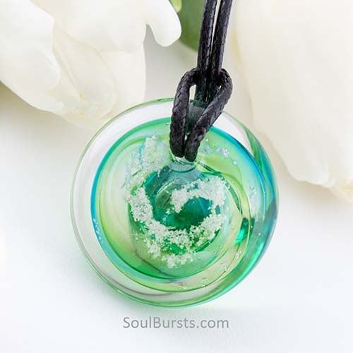 pet ashes in blown glass