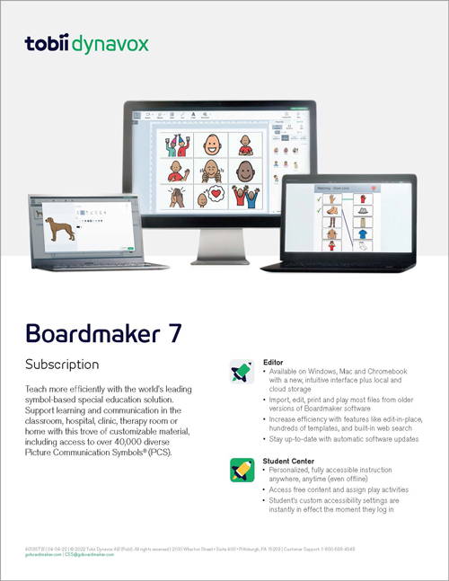 Boardmaker 7 Subscription PI Sheet