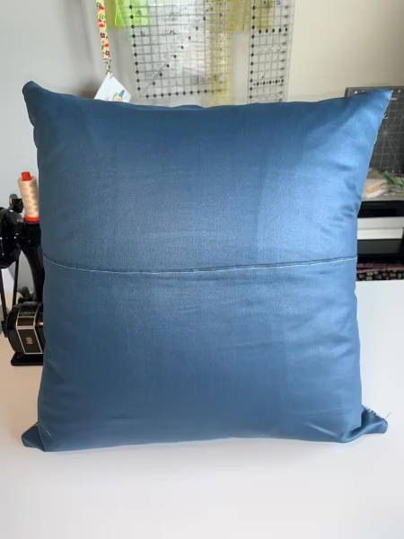 Back side of a handmade pillow