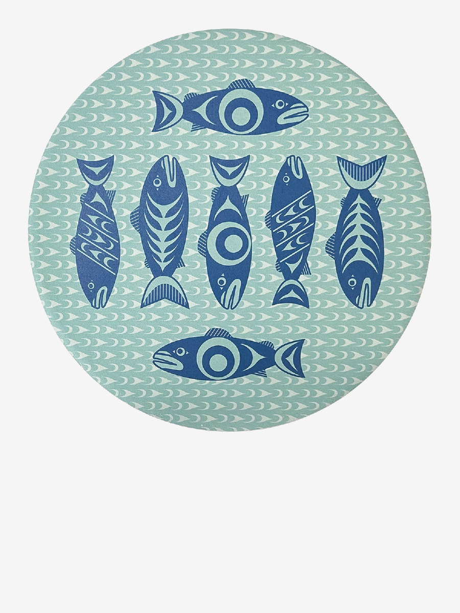 Salmon in the Wild Ceramic Trivet by Simone Diamond, Coast Salish