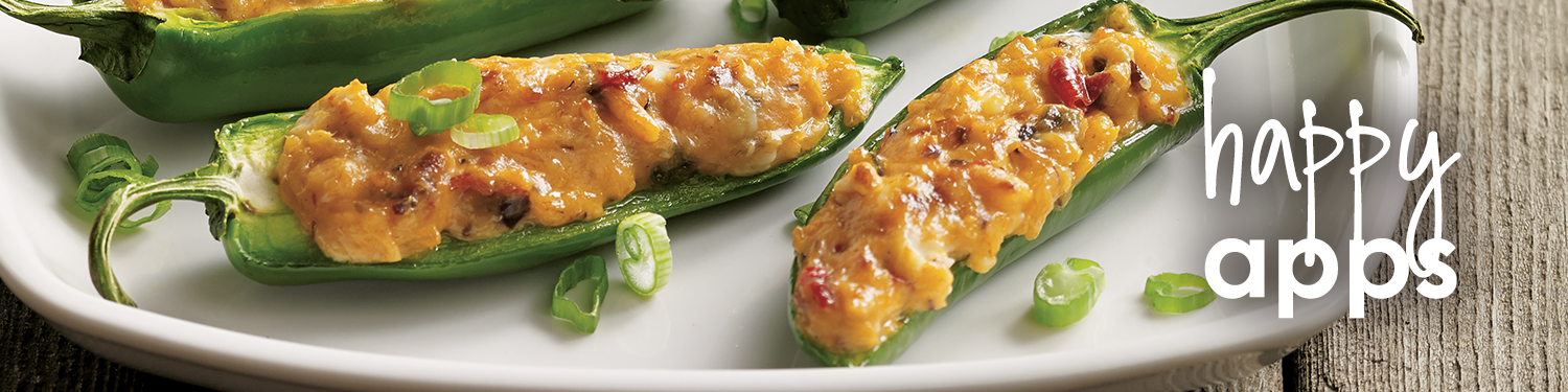 happy apps | jalapenos filled with creamy dip