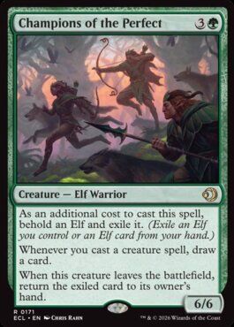 The card Champion of the Perfect from the MTG set Lorwyn Eclipsed.