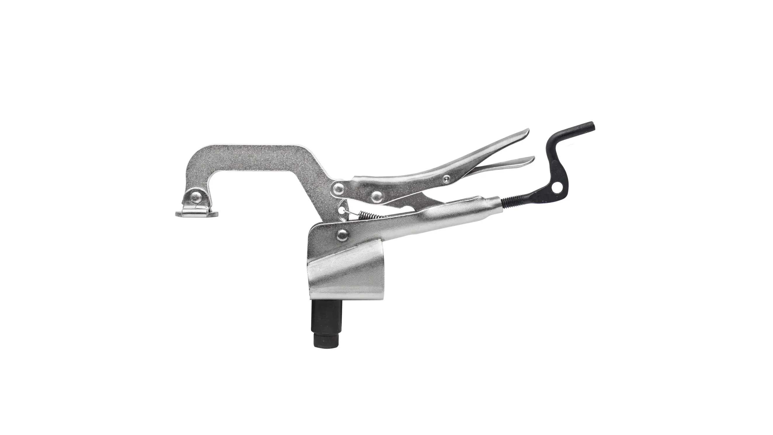 Metal tool with a gripping mechanism, commonly used for clamping or holding objects.