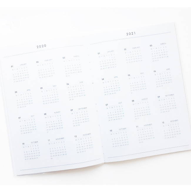 Calendar - O-CHECK 2020 Linen paper A4 dated monthly diary planner