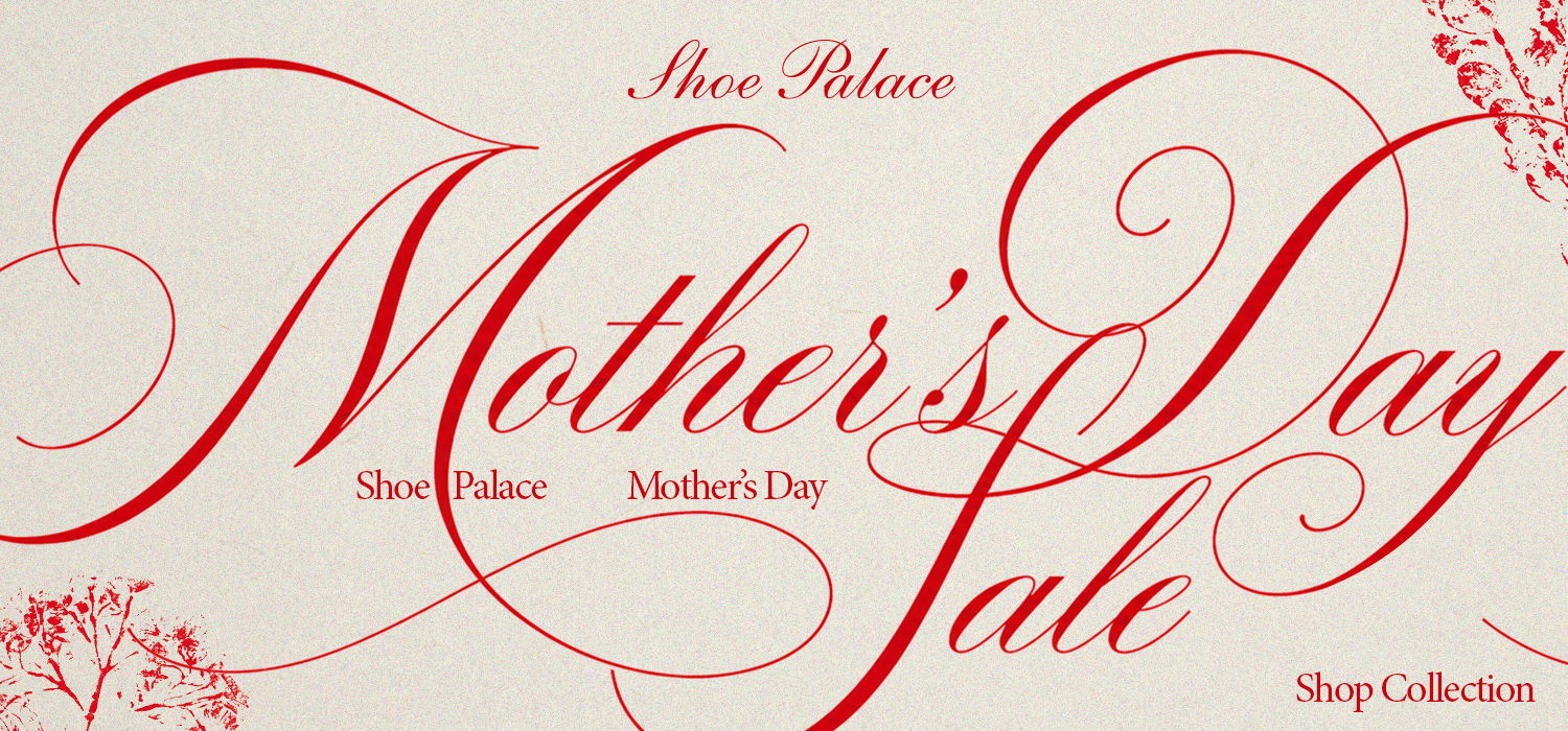 Mother's Day Sale in elegant red script on a light background.