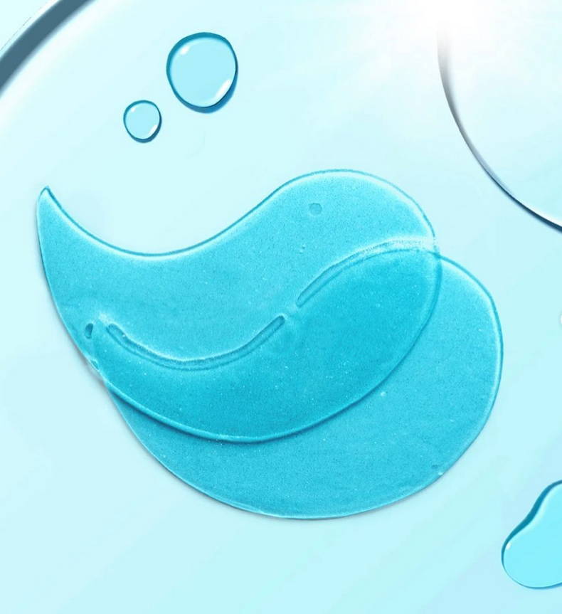 Blue hydrogel patches that helps depuffing and redness around the eyes 