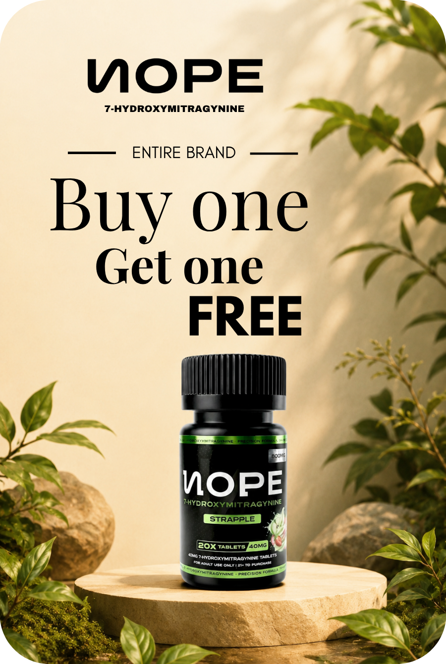 Promotional image for NOPE supplements: 