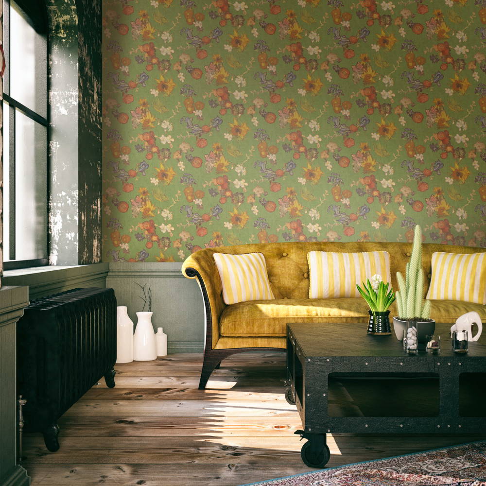 van-gogh-wallpaper-blossoming-bouquet-green-van-gogh-III-bn-walls-50th-anniversary