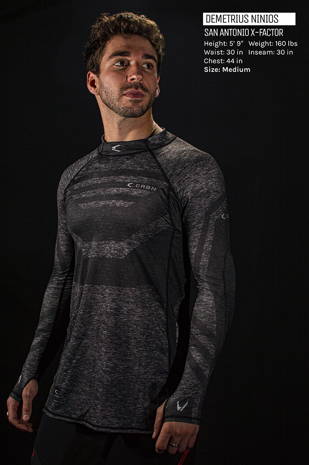 Lightweight Padded Upper Body Compression Shirt Carbon SC Protective Top 