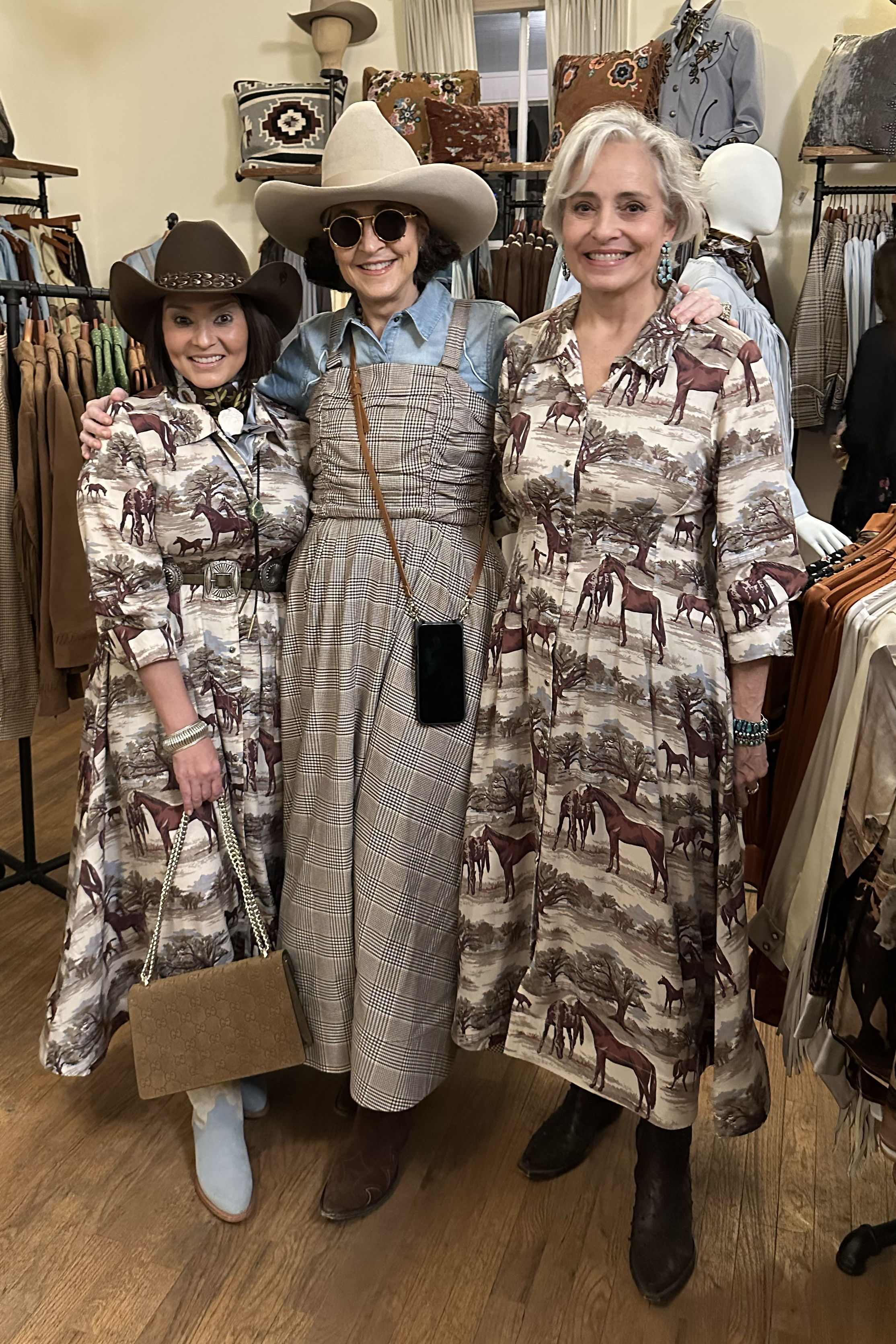 Jessica, Cheryl, and Hedy in their Nu Rodeo at the Modern Luxury event at Star Hill Ranch. 