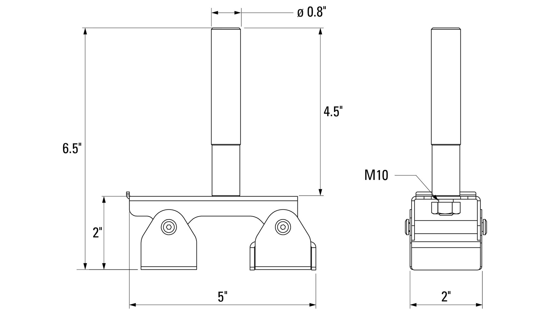 Technical drawing of a structural component with dimensions indicated.