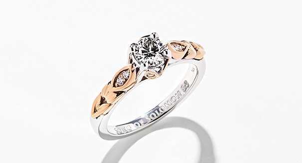 personalized stunning two tone white and rose gold engagement ring with 1ct round cut lab created diamond