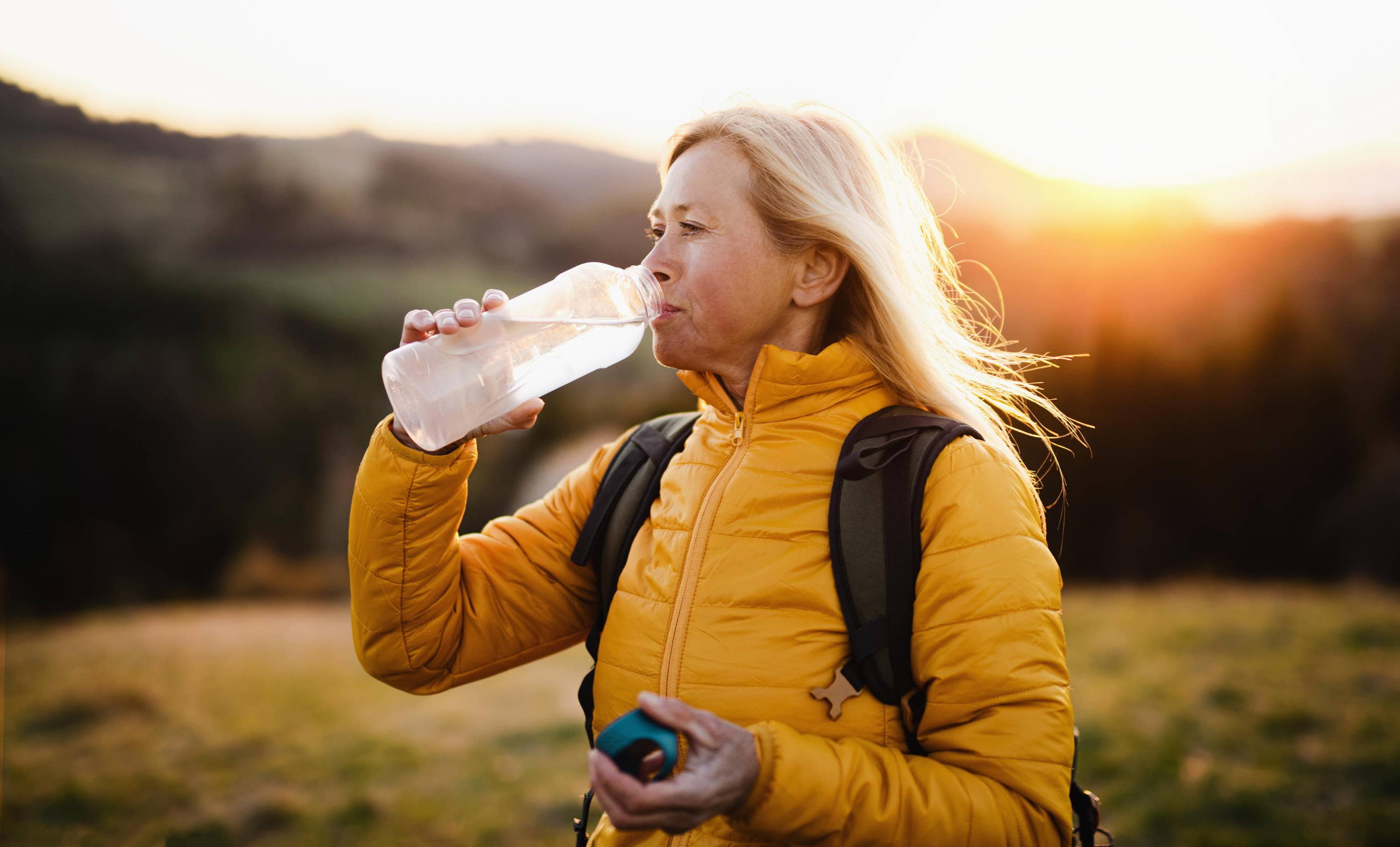 Hiker Drinking Water