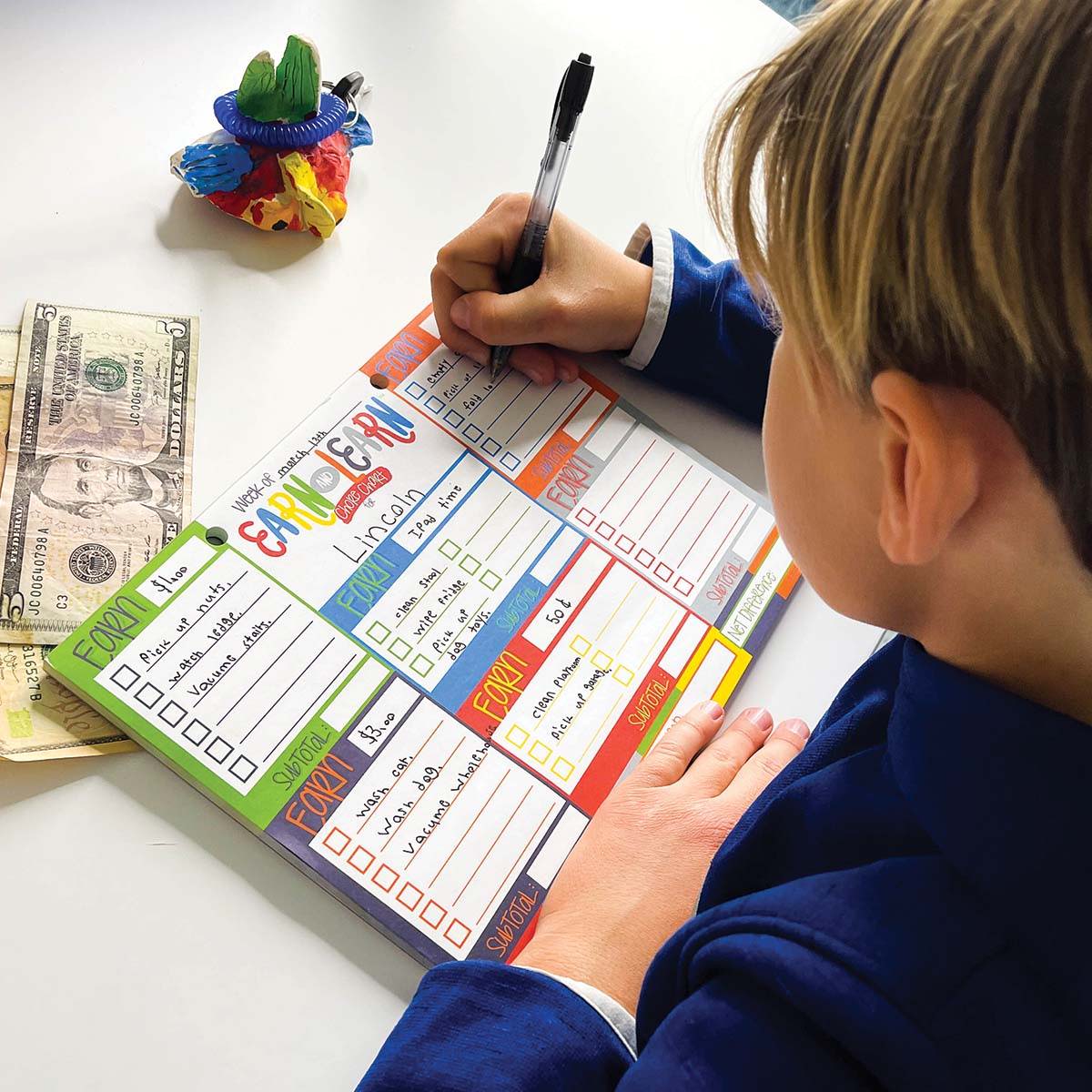 Earn & Learn Kid's Money Management Chore Chart