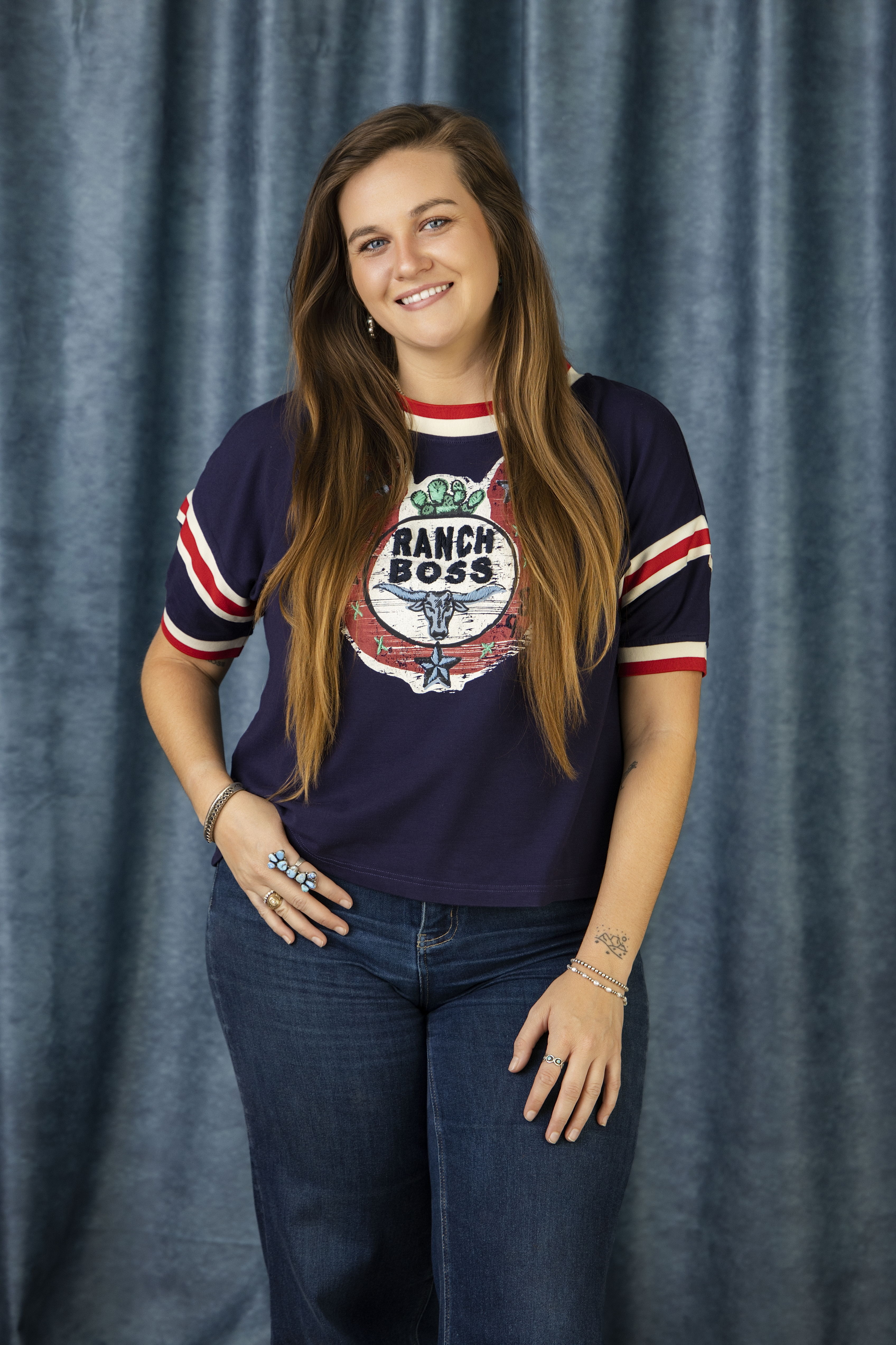 Lili wearing the Ranch Boss tee! 