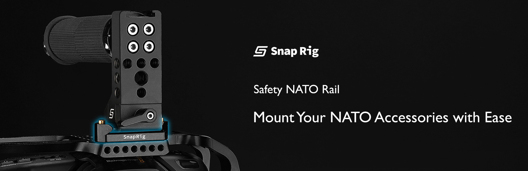 Proaim SnapRig Safety NATO Rail (Quick Release) for Camera Cage & Rigs.