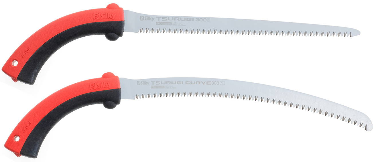 Image of Tsurugi straight blade saw and Tsurugi Curve (curved blade) saw