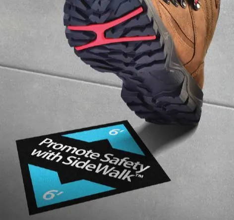 Side Walk graphic media signage for safety