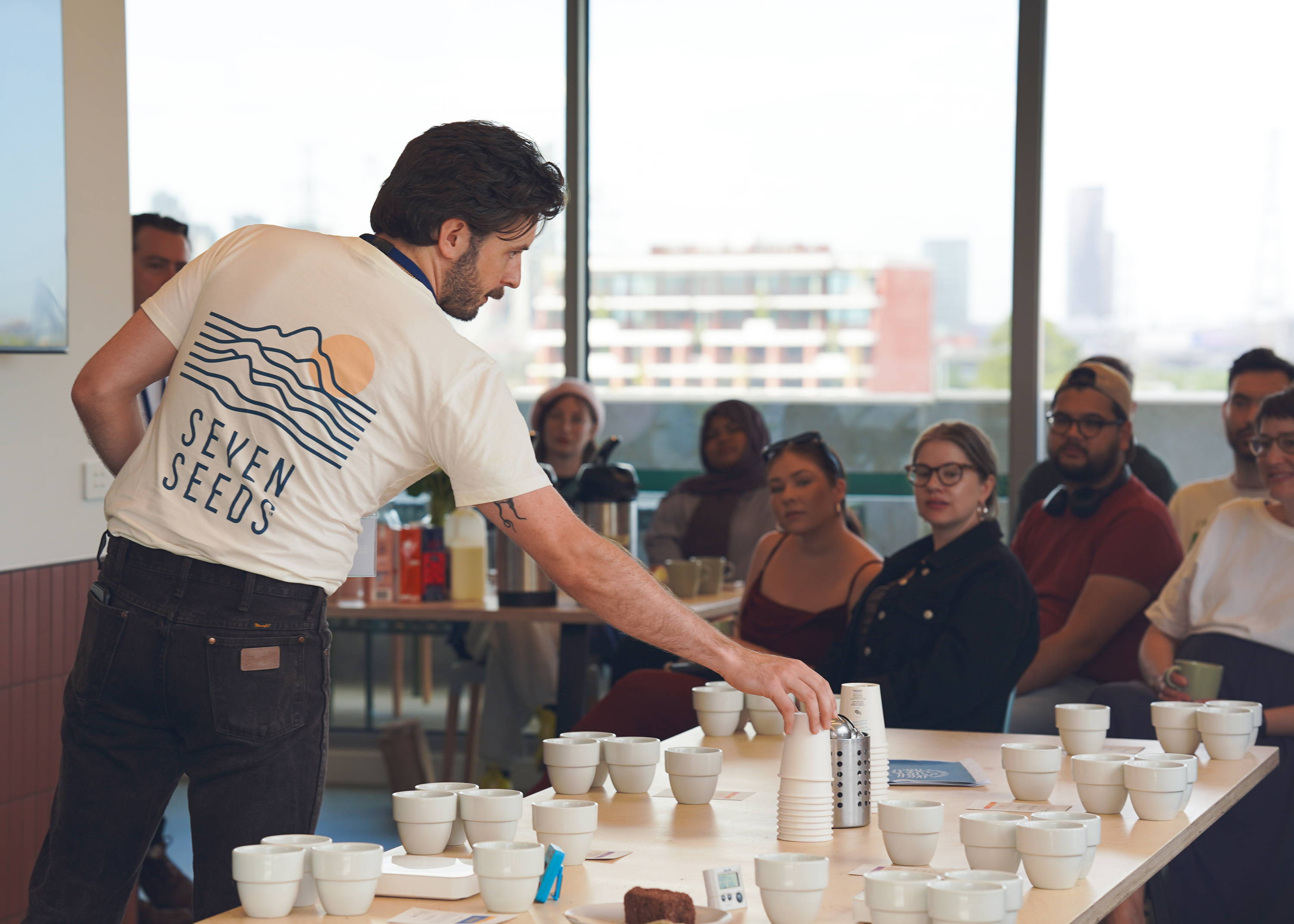 Erick, Seven Seeds Sales Manager explains the process if Cupping.