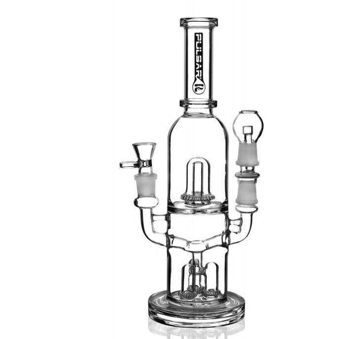 Shop Thick Glass Pulsar Dual Herb & Oil Water Pipe at DopeBoo.com