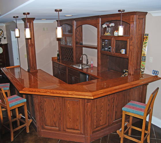 Wood Basement Bar Top with UltraClear Epoxy Resin