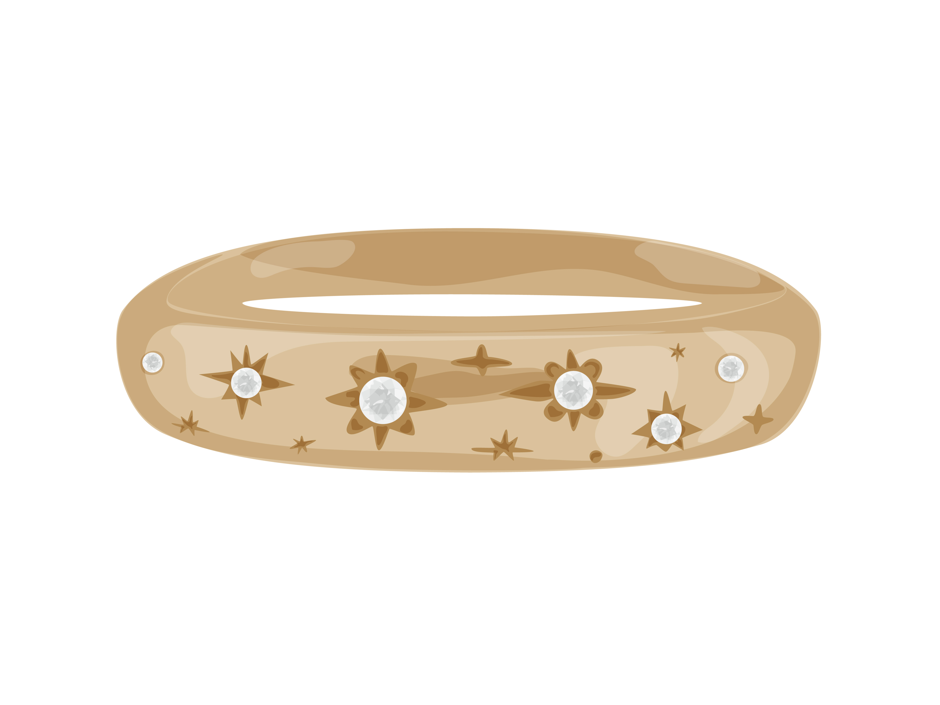 celeste rising diamond engraved thick gold stacking ring
