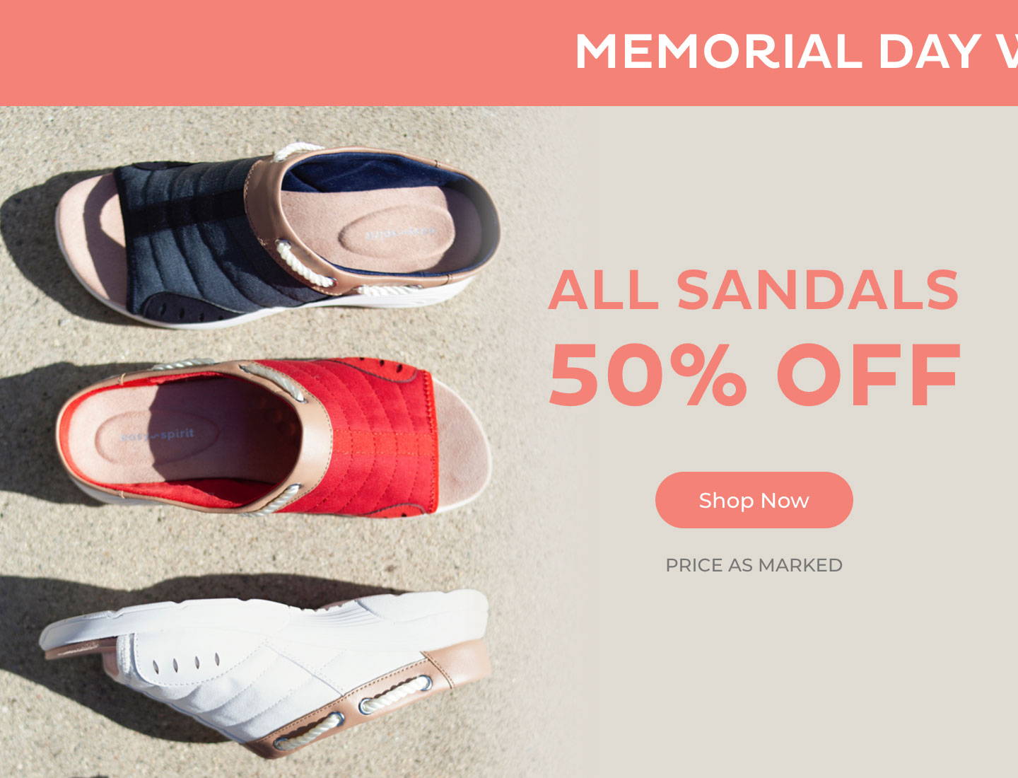 All Sandals 50% Off