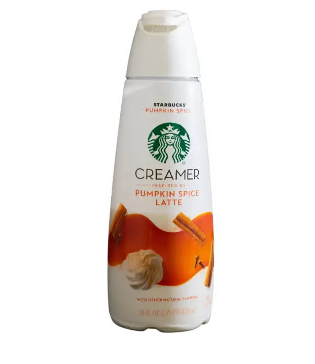 Container of Starbucks Pumpkin Spice Latte Coffee Creamer