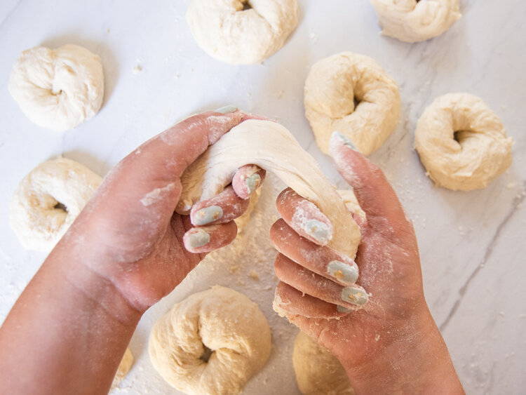 Rope dough into bagels - How to Make Everything Bagels