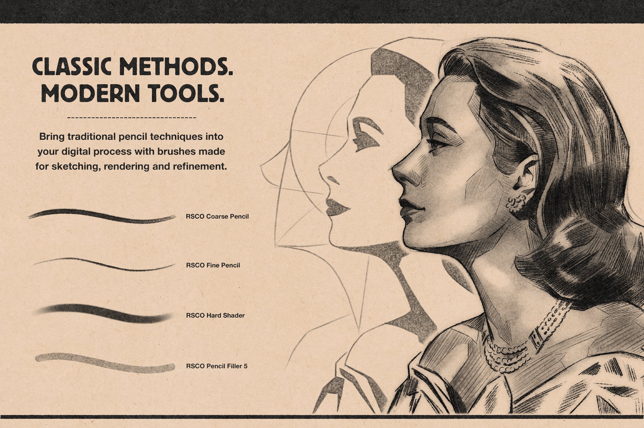 RetroSupply Studio Pencils for Procreate, Photoshop, and Affinity