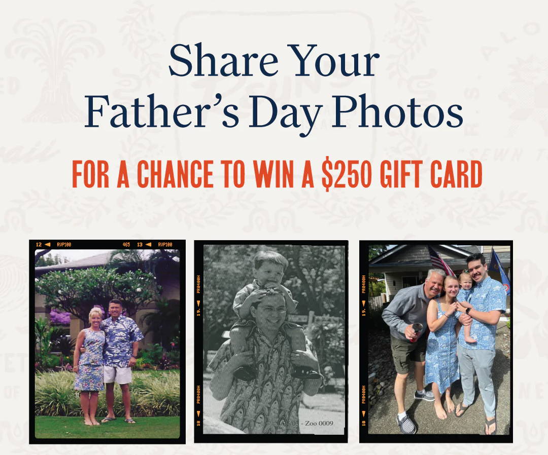 Collage of Father's Day photos with contest details for a gift card.