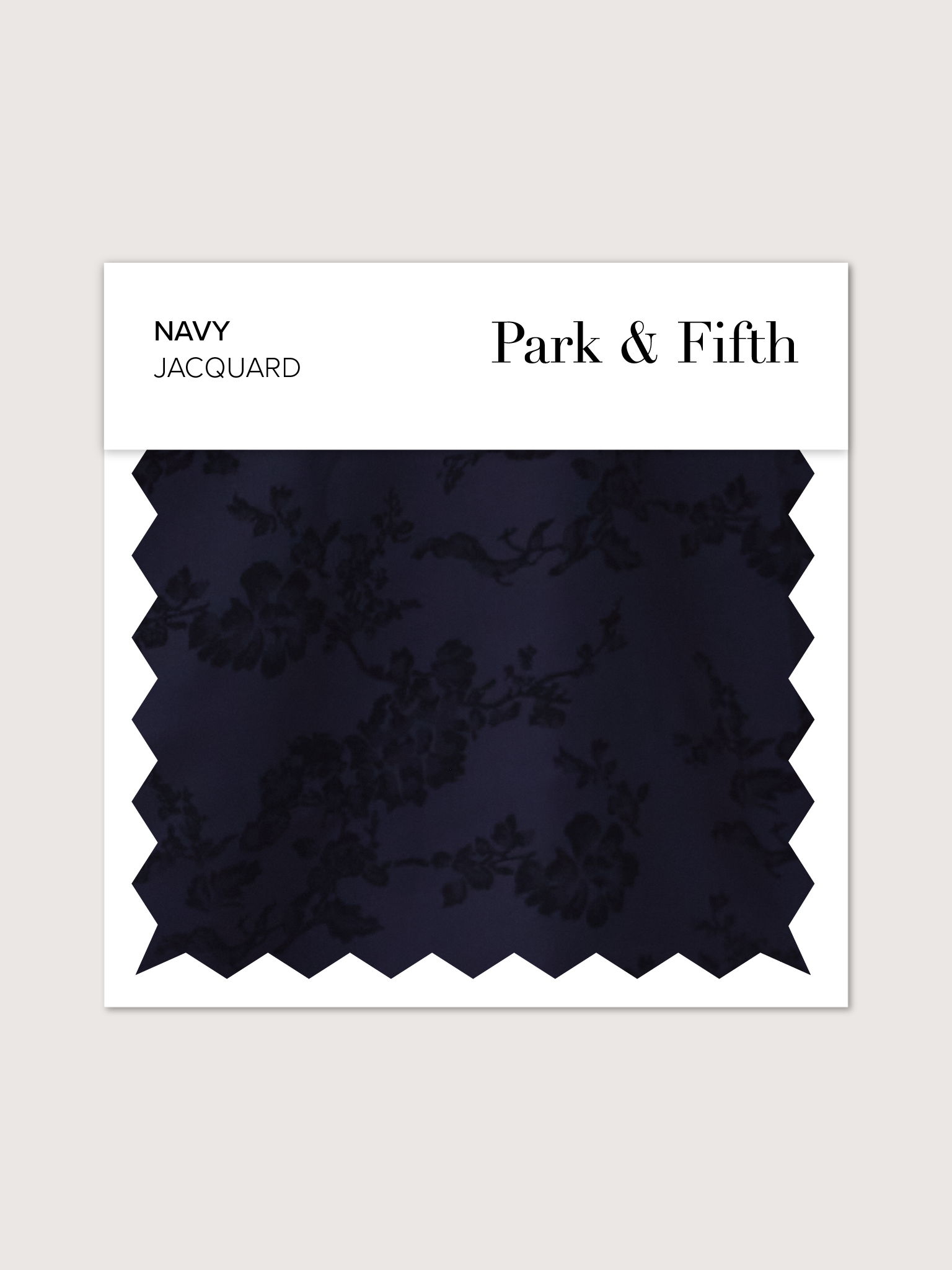 Navy jacquard fabric swatch from Park & Fifth.